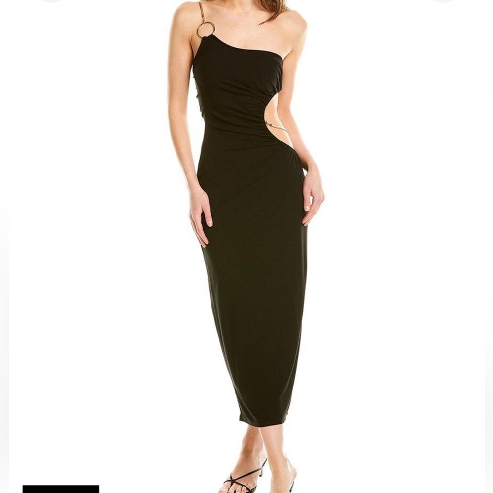 Weworewhat cut out snake chain dress